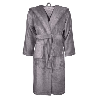 Bomlins Bademantel Grau aus ägyptischer GIZA Baumwolle – mit Kapuze