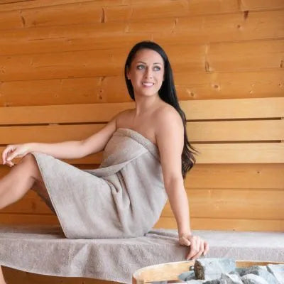 Saunahandtuch in der Sauna. 
