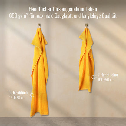 Handtücher Set Gelb 3er