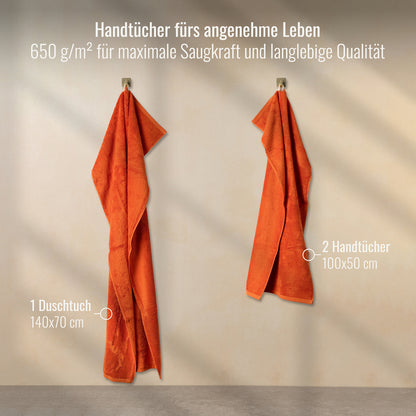 Handtücher Set Orange 3er
