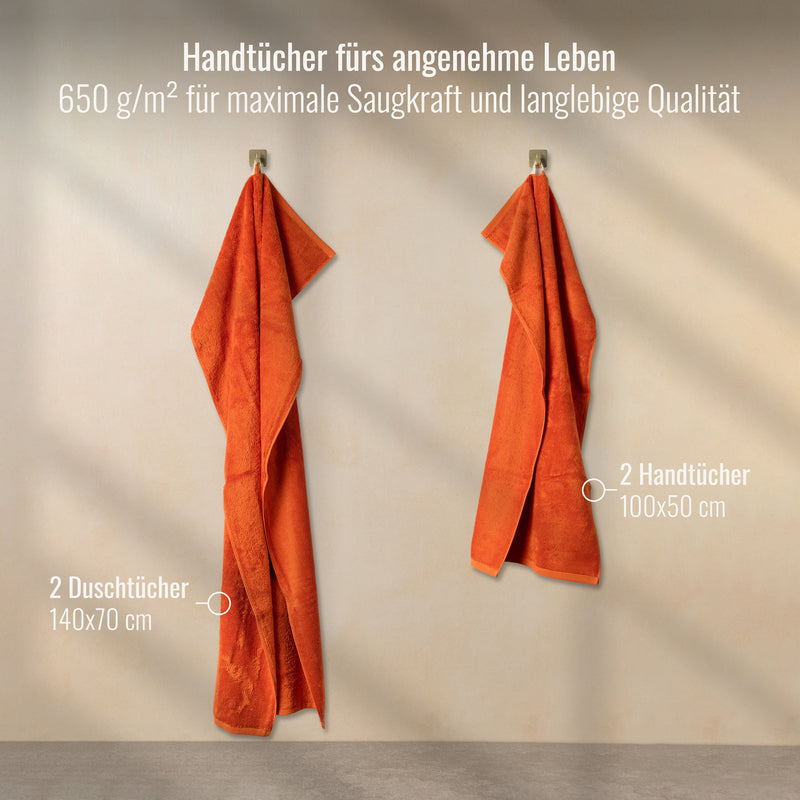 Handtücher Set Orange 4er