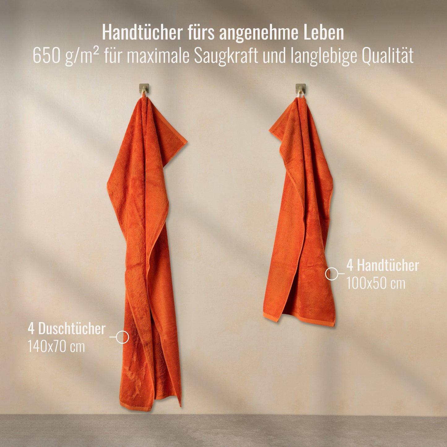 Handtücher Set Orange 8er