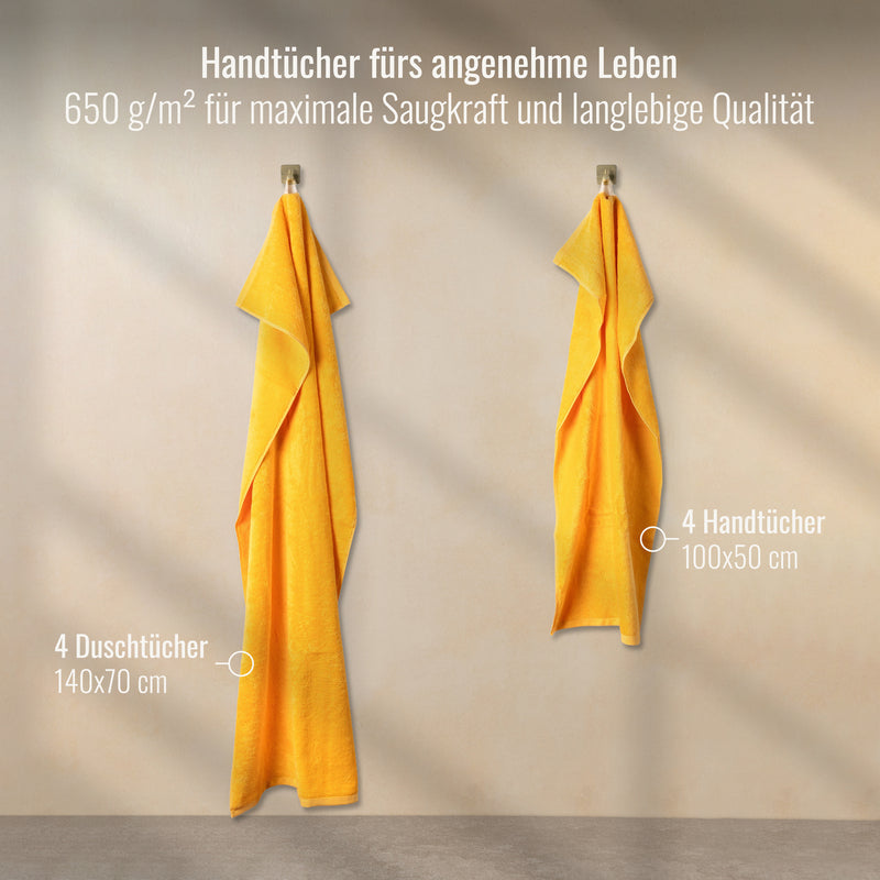 Handtücher Set Gelb 8er