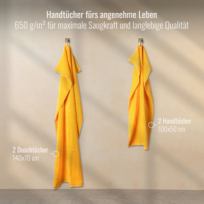 Handtücher Set Gelb 4er
