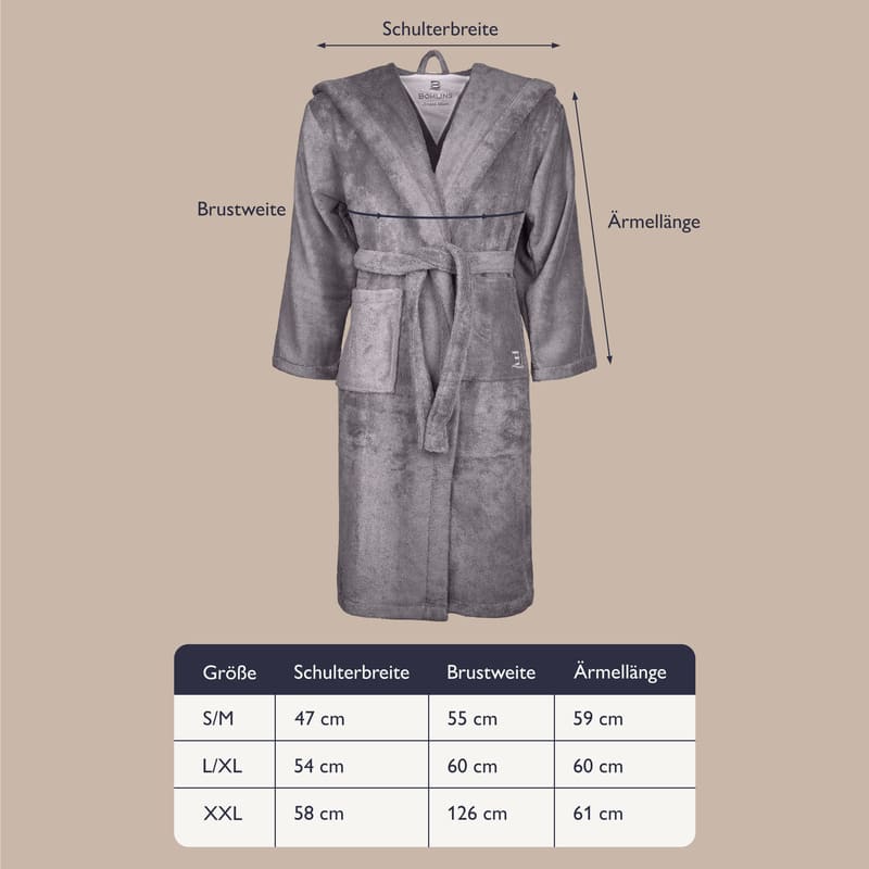 Bademantel Grau