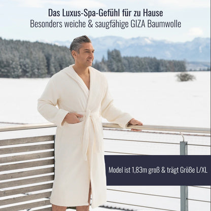 Bademantel Herren Beige