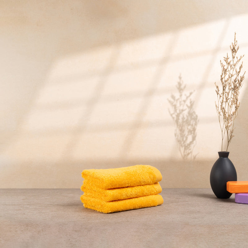 Bomlins Gästetuch Set Gelb 3-teilig aus ägyptischer GIZA Baumwolle
