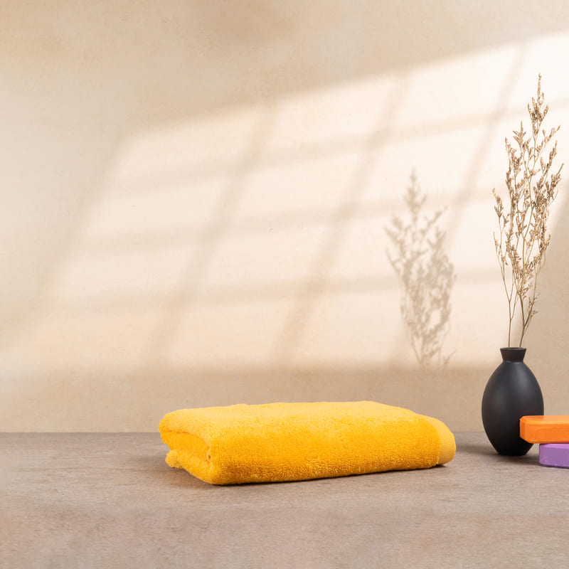 Bomlins Handtuch Gelb 50×100 cm aus ägyptischer GIZA Baumwolle