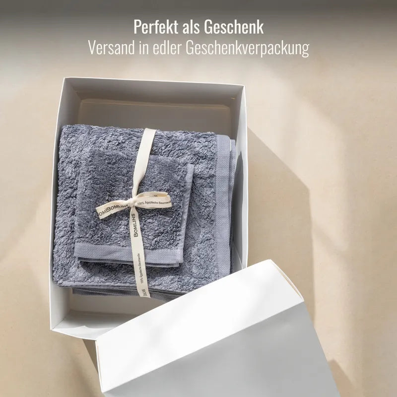 Handtuch Grau Anthrazit als Geschenk verpackt