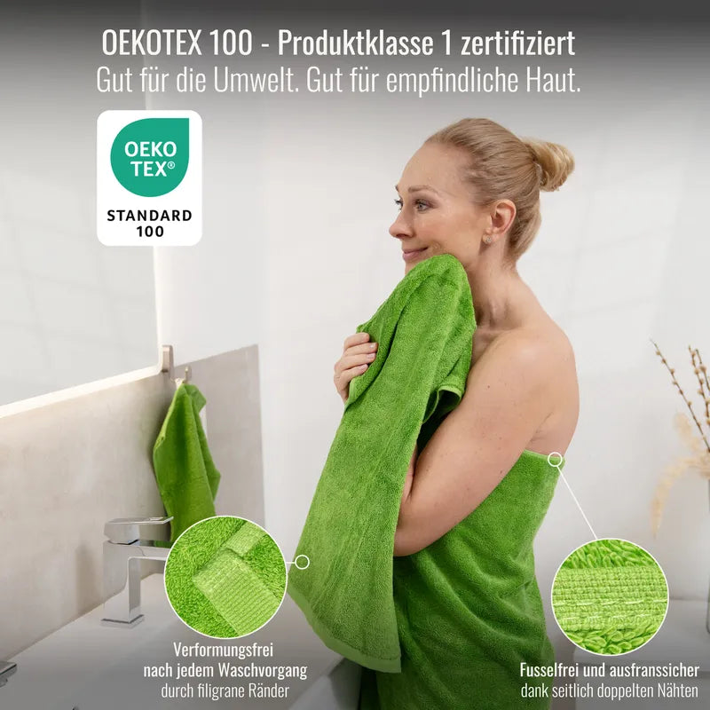 OEKO-TEX zertifiziertes Handtuch Hellgrün aus ägyptischer Baumwolle
