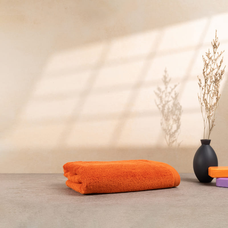 Bomlins Handtuch Orange 50×100 cm aus ägyptischer GIZA Baumwolle