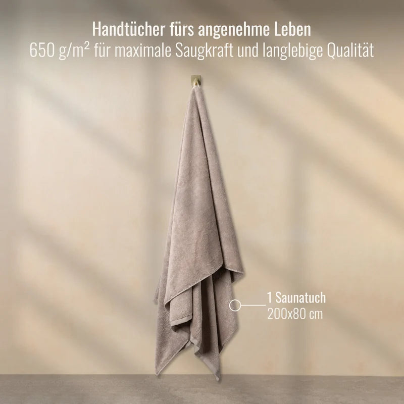 Saunatuch Cashmere 80x200 cm aufgehängt im Badezimmer