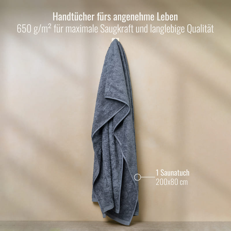 Saunatuch Grau/Anthrazit