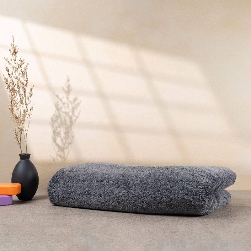 Bomlins Strandtuch Grau 80x200 cm aus ägyptischer GIZA Baumwolle