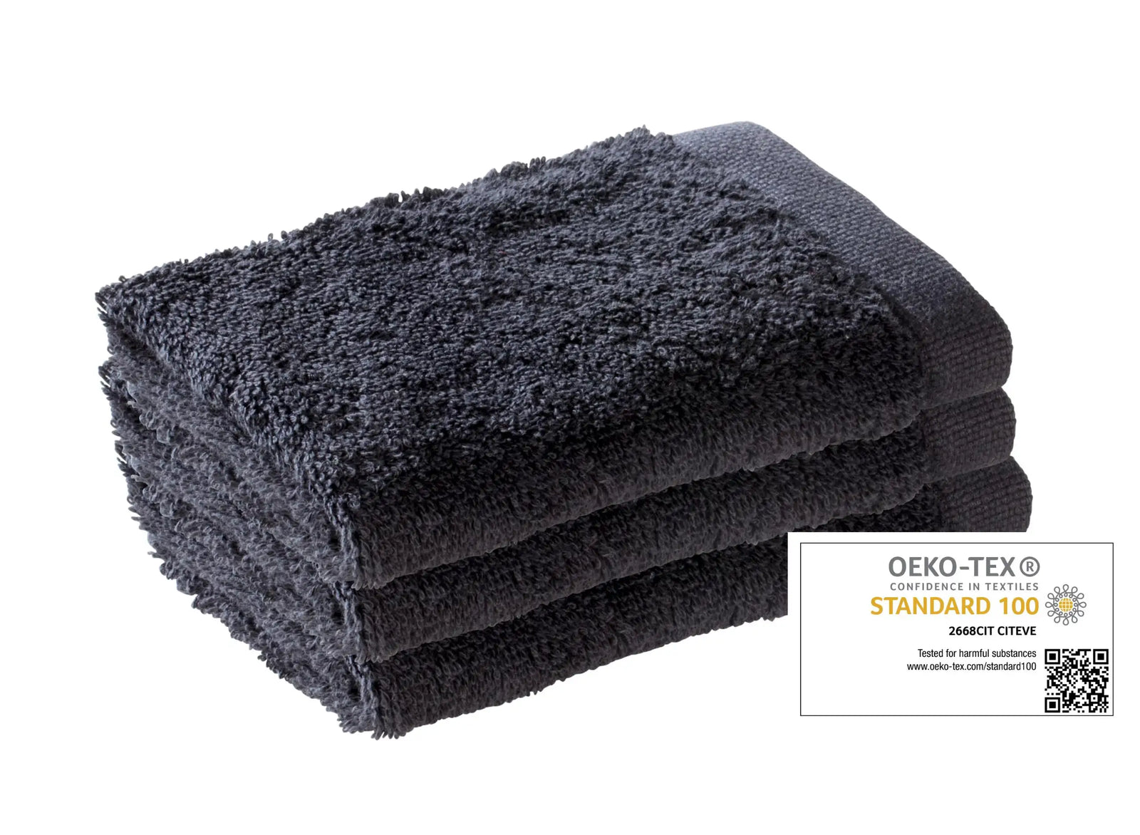 3er Set Waschlappen schwarz